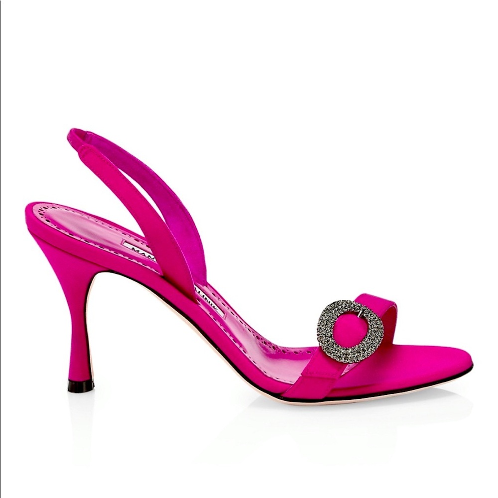 Selunga Silk Slingback Sandals from Manolo Blahnik